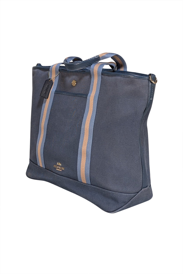 Coach - Blue Canvas Extra Large Satchel Bag - Current Boutique