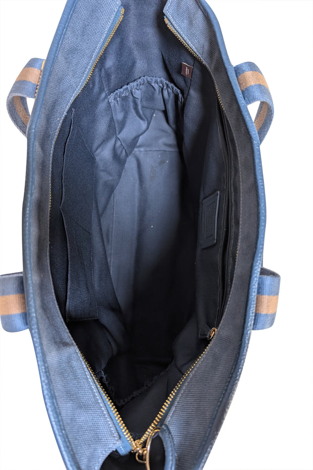 Coach - Blue Canvas Extra Large Satchel Bag - Current Boutique