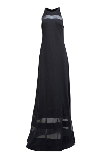 St. John - Black Knit Sleeveless Maxi Dress Sz 10 - Current Boutique