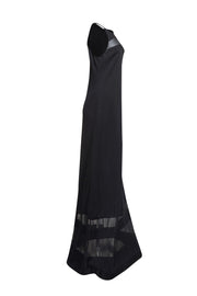 St. John - Black Knit Sleeveless Maxi Dress Sz 10 - Current Boutique