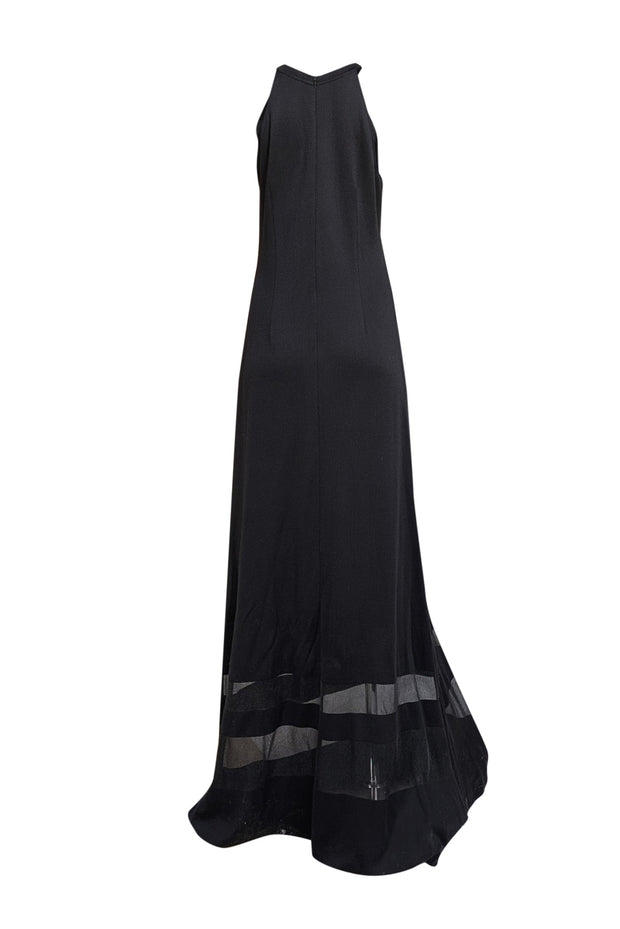 St. John - Black Knit Sleeveless Maxi Dress Sz 10 - Current Boutique