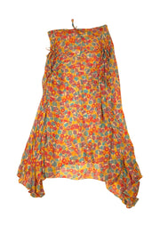 Marni - Lime Green Multi Dot Asymmetrical Skirt Sz 6