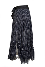 Sacai - Navy Blue Polka Dot Layered Skirt Sz XS