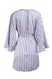 Kate Spade - White, Navy, Pink, & Lavender Print Wrap Dress Sz 6