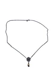 Alexis Bittar - Gunmetal Jewel Encrusted Fox Head Pendant Necklace - Current Boutique