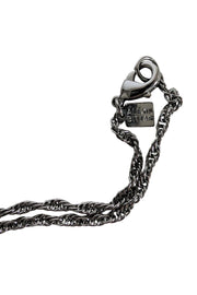 Alexis Bittar - Gunmetal Jewel Encrusted Fox Head Pendant Necklace - Current Boutique