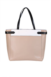 Kate Spade - Beige, White, & Black Color-Block Tote Bag - Current Boutique