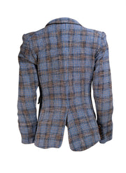 Veronica Beard - Blue, Navy, & Orange Plaid Blazer Sz 8 - Current Boutique
