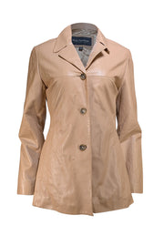 Andrew Marc - Beige Leather Button Front Jacket Sz M