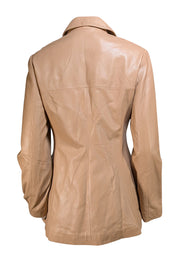 Andrew Marc - Beige Leather Button Front Jacket Sz M