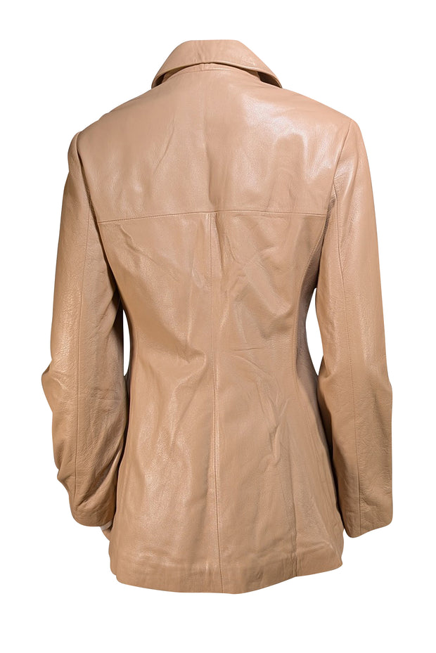 Andrew Marc - Beige Leather Button Front Jacket Sz M
