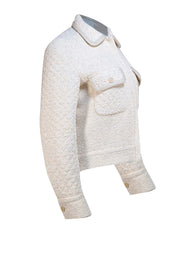 Sandro - Cream & Silver Boucle Jacket Sz 4 - Current Boutique