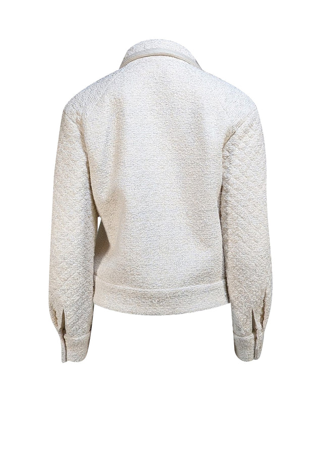 Sandro - Cream & Silver Boucle Jacket Sz 4 - Current Boutique