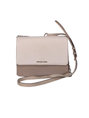 Michael Kors - Cream & Beige Saffiano Leather Crossbody Bag - Current Boutique
