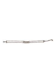 Chanel - Rhinestone Trim Logo Choker Necklace - Current Boutique