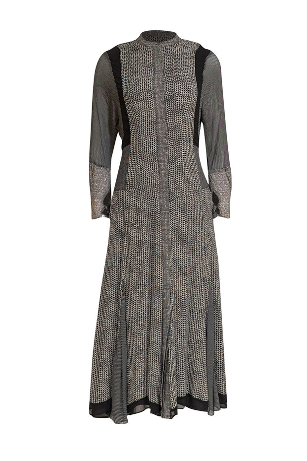 Reiss - Black & White Multi-Print Maxi Dress Sz 4 - Current Boutique