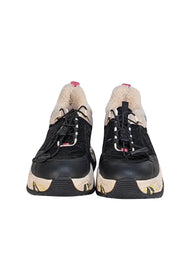 Premiata - Black, Grey, & Pink Shearling Lined Sneakers Sz 6 - Current Boutique