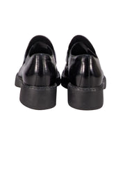 Prada - Black Leather Low Platform Loafers Sz 8 - Current Boutique