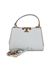 Tory Burch - Mint Blue Pebbled Leather Eleanor Satchel Bag - Current Boutique