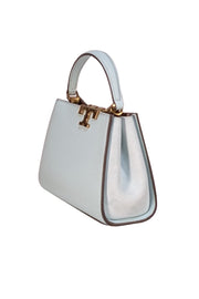 Tory Burch - Mint Blue Pebbled Leather Eleanor Satchel Bag - Current Boutique