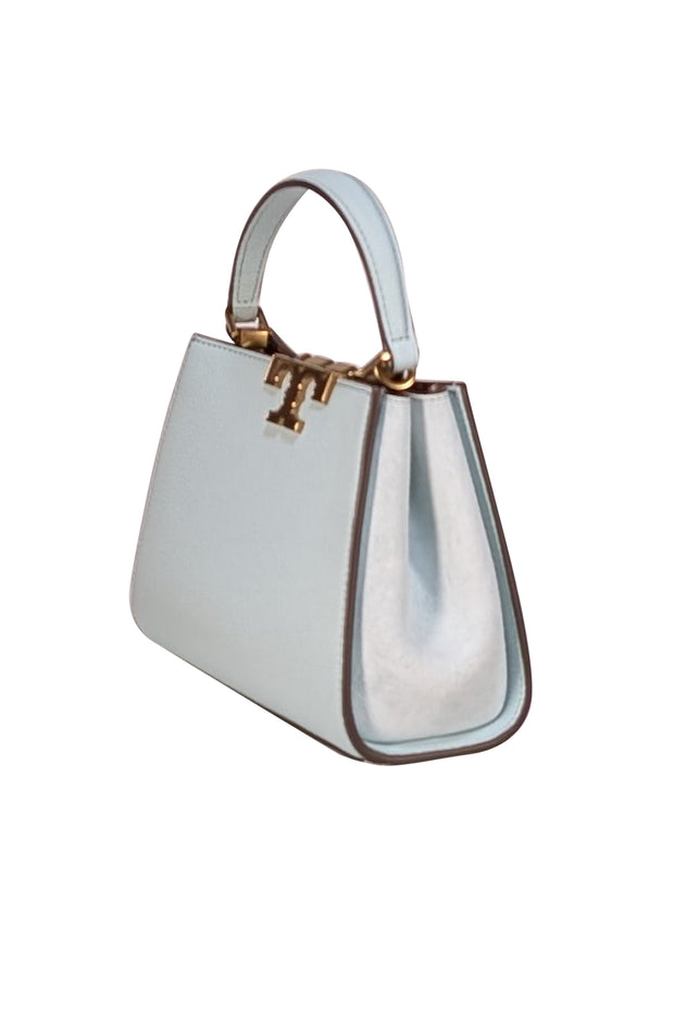 Tory Burch - Mint Blue Pebbled Leather Eleanor Satchel Bag - Current Boutique