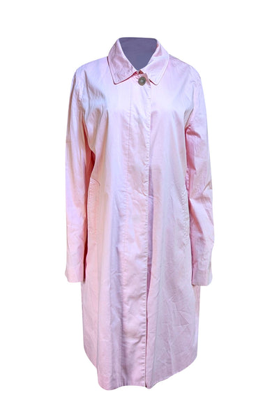 Burberry - Baby Pink Trench Coat Sz 14 - Current Boutique