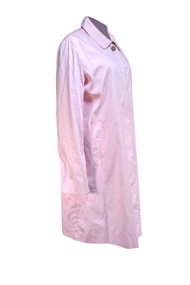 Burberry - Baby Pink Trench Coat Sz 14 - Current Boutique