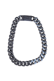 Yves Saint Laurent - Silver Cuban Link Style Necklace - Current Boutique
