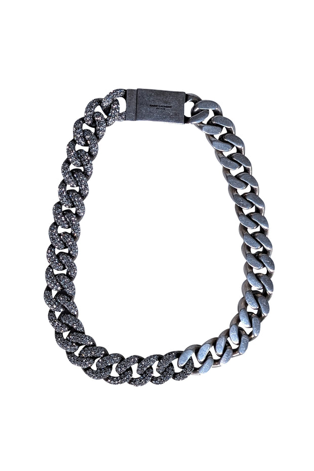 Yves Saint Laurent - Silver Cuban Link Style Necklace - Current Boutique
