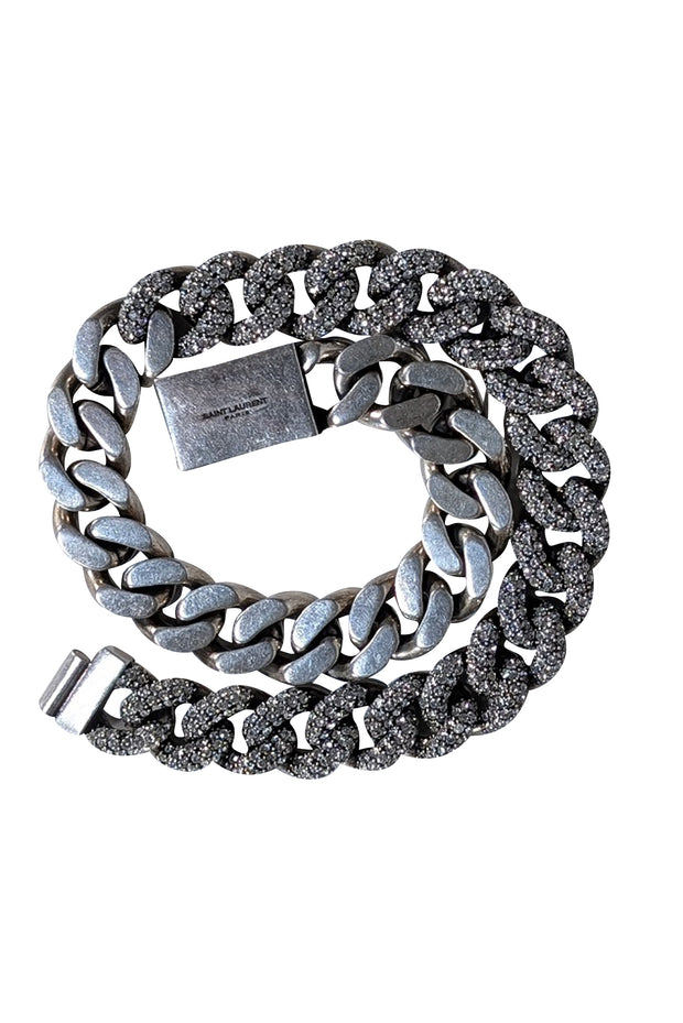 Yves Saint Laurent - Silver Cuban Link Style Necklace - Current Boutique