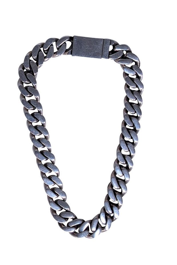 Yves Saint Laurent - Silver Cuban Link Style Necklace - Current Boutique