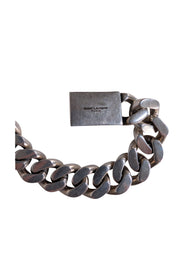 Yves Saint Laurent - Silver Cuban Link Style Necklace - Current Boutique