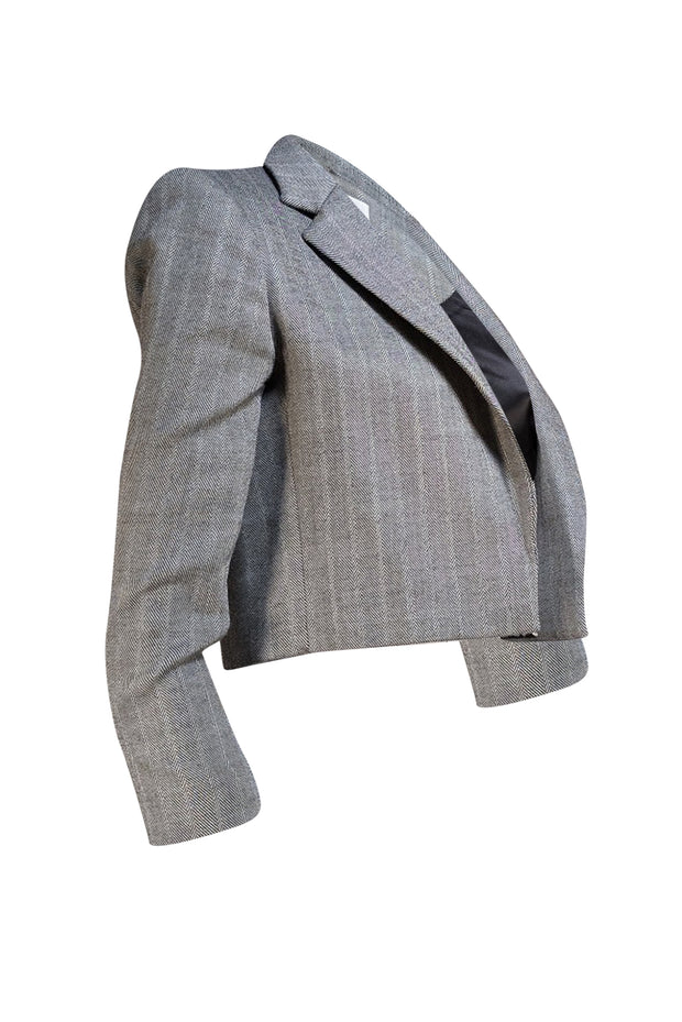 Judith & Charles - Black & White Herringbone Cropped "Benoist" Blazer Sz 4
