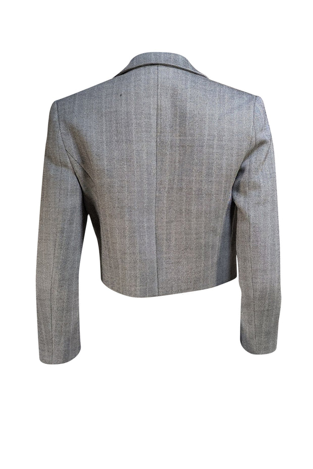 Judith & Charles - Black & White Herringbone Cropped "Benoist" Blazer Sz 4