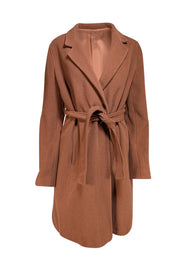 Dolce & Gabbana - Tan Belted Wool-Blend Coat Sz10 - Current Boutique