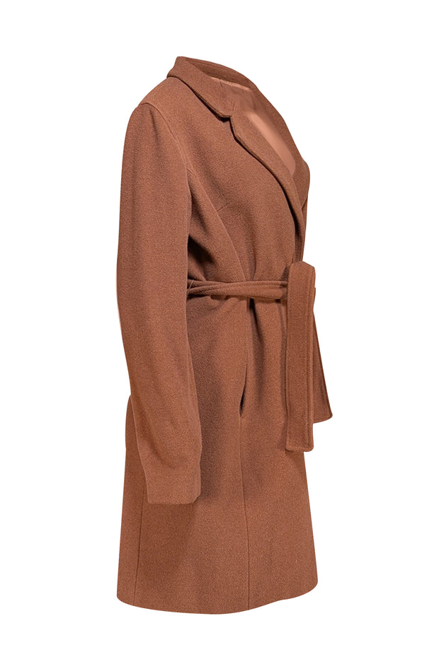 Dolce & Gabbana - Tan Belted Wool-Blend Coat Sz10 - Current Boutique
