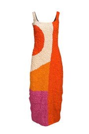 Mara Hoffman - Orange, Cream, & Pink Sloan Textured Midi Dress Sz S - Current Boutique
