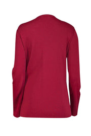 Salvatore Ferragamo - Red Gold Lock Button Cardigan Sz S - Current Boutique