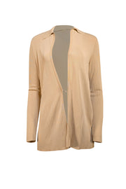 Gucci - Beige Knit Collared Cardigan Sz L - Current Boutique