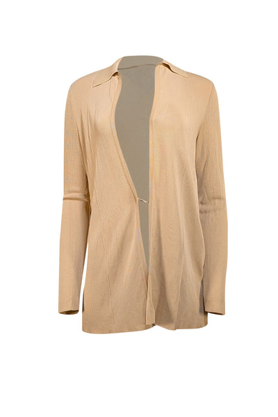 Gucci - Beige Knit Collared Cardigan Sz L - Current Boutique