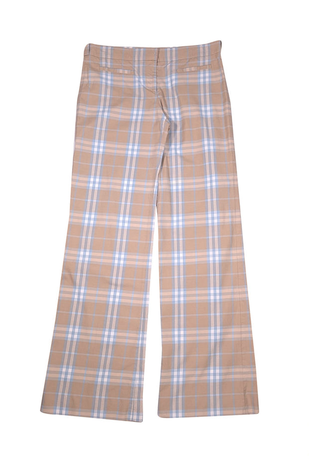 Burberry - Khaki & Light Blue Plaid Trouser Sz 8