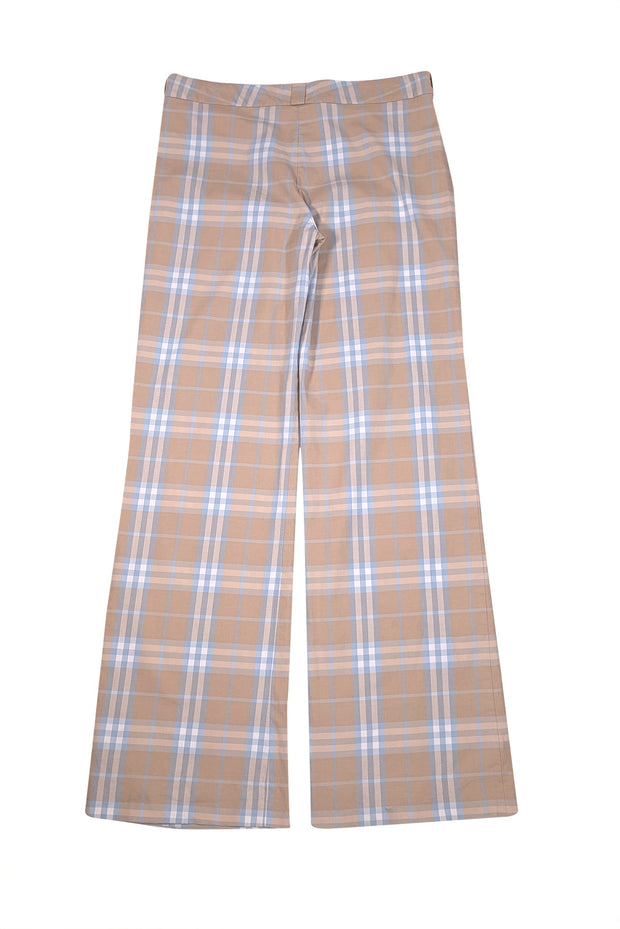 Burberry - Khaki & Light Blue Plaid Trouser Sz 8