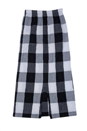 Mara Hoffman -Black & White Gingham Print Midi "Denise" Skirt Sz XS - Current Boutique