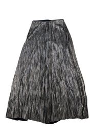 Ralph Lauren - Gold Metallic Pleated Maxi Skirt Sz 10 - Current Boutique