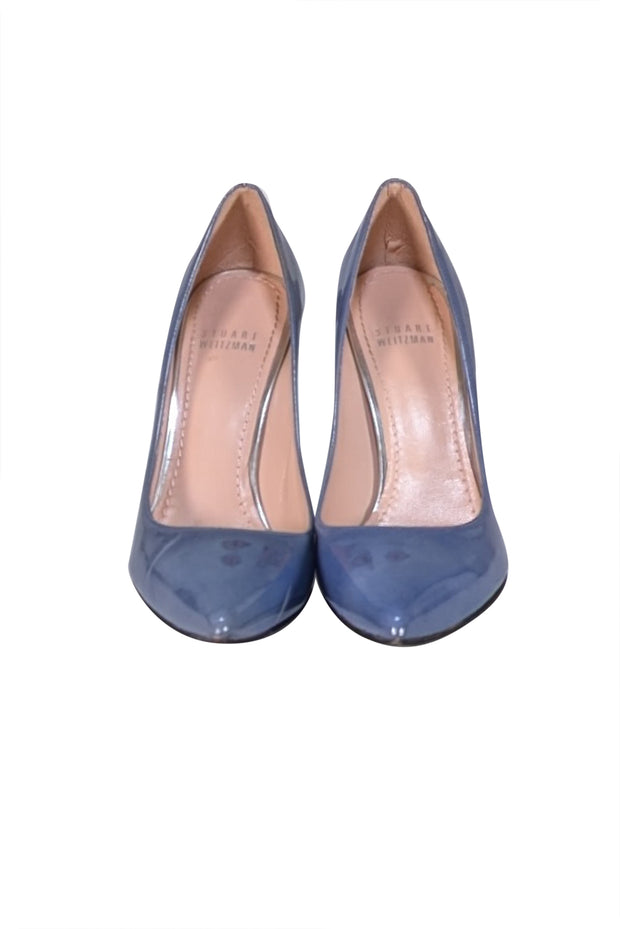 Stuart Weitzman - Blue Patent Leather Pointed Toe Pumps Sz 5.5 - Current Boutique