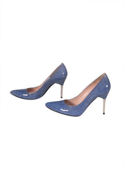 Stuart Weitzman - Blue Patent Leather Pointed Toe Pumps Sz 5.5 - Current Boutique