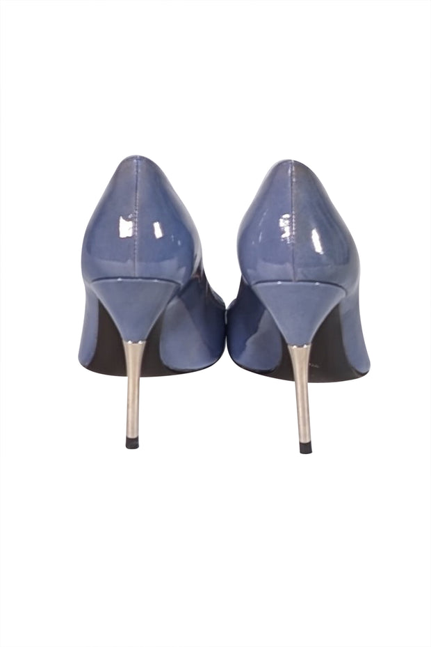 Stuart Weitzman - Blue Patent Leather Pointed Toe Pumps Sz 5.5 - Current Boutique