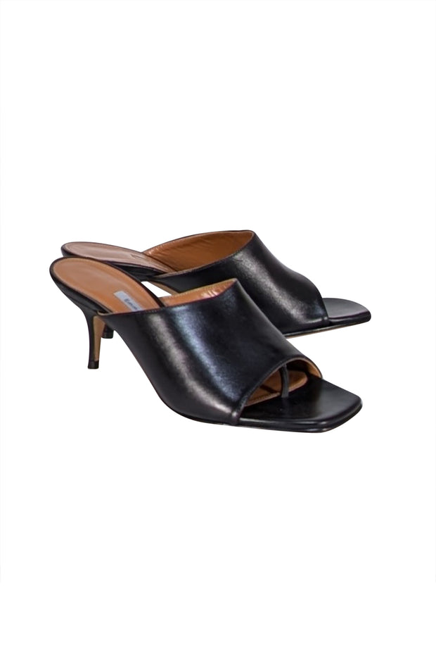Emme Parsons - Black Open Toe Mule Heels Sz 7 - Current Boutique