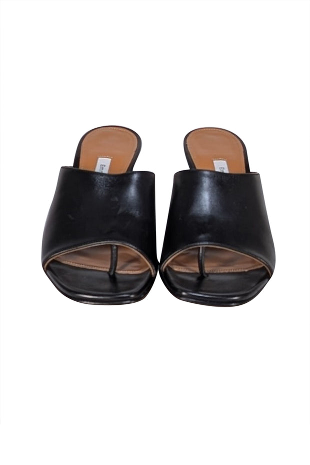 Emme Parsons - Black Open Toe Mule Heels Sz 7 - Current Boutique