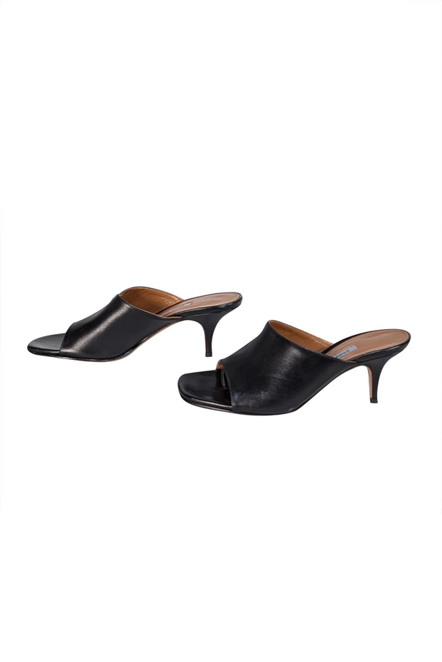 Emme Parsons - Black Open Toe Mule Heels Sz 7 - Current Boutique